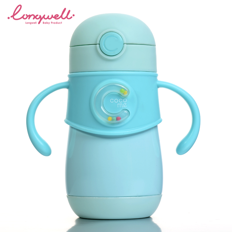 Ningbo Longwell на заказ 304 пищевая нержавеющая сталь бутылка для воды ручка соломенный сиппер чашки для малышей Детские бутылки BPA бесплатно для детей