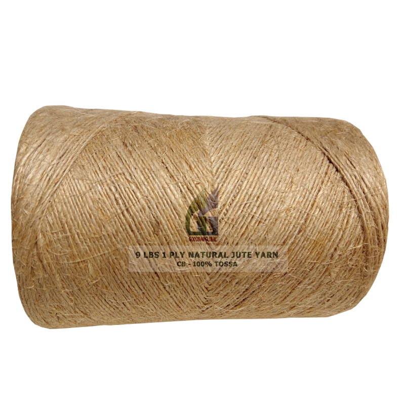 9 LBS 1 PLY 100% TOSSA CB QUALITY JUTE YARN Eco-friendly Hand Knitting Single Yarn Natural Jute Color CB Special GG9LBS1PLY Spun