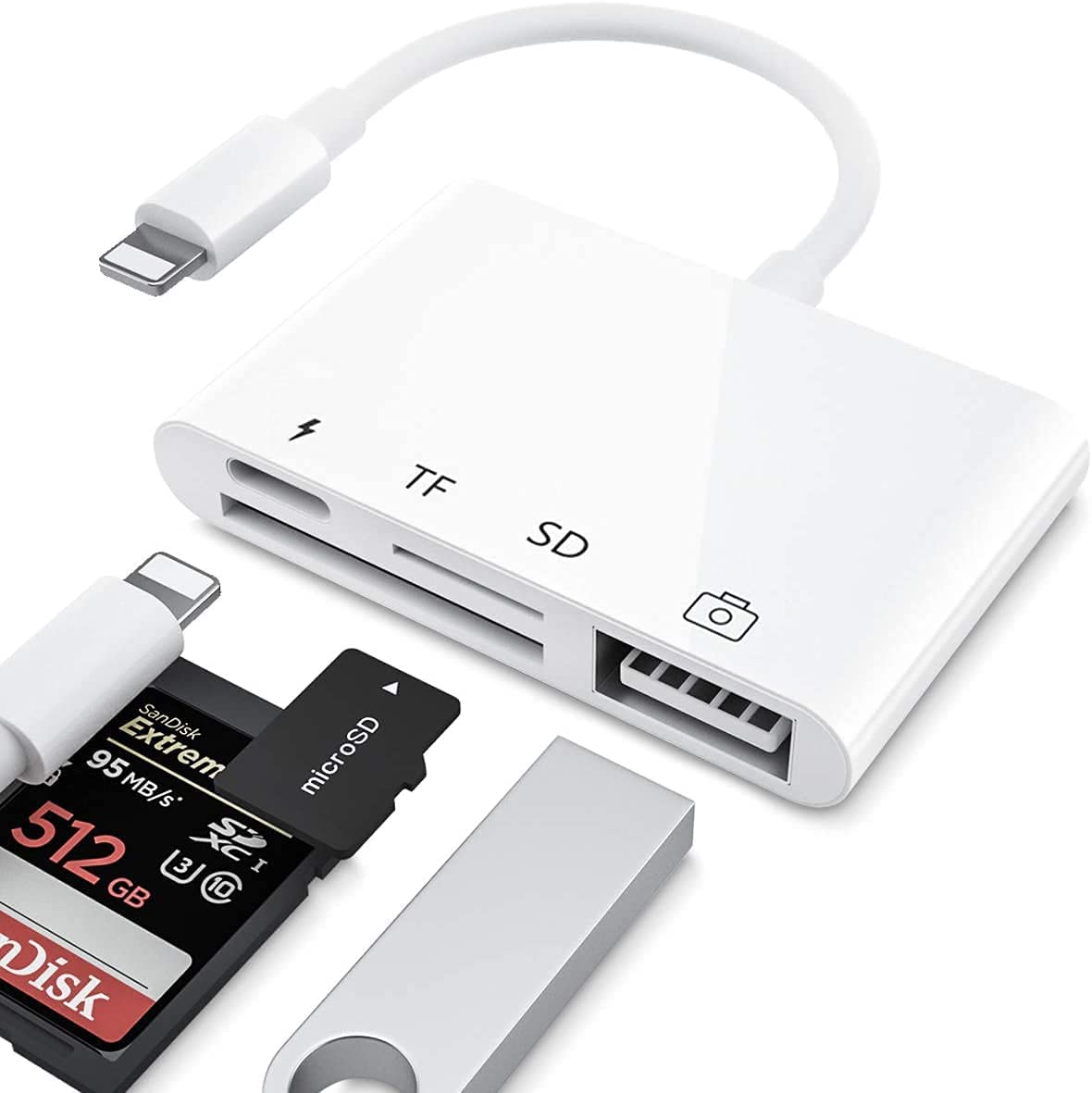 Многофункциональный для телефона 4 в 1 OTG с зарядным USB-портом SD TF микро-считыватель карт Комплект для подключения камеры поддержка телефона
