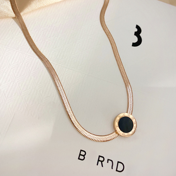 fashion trendy jewelry stainless steel gold plated necklace women