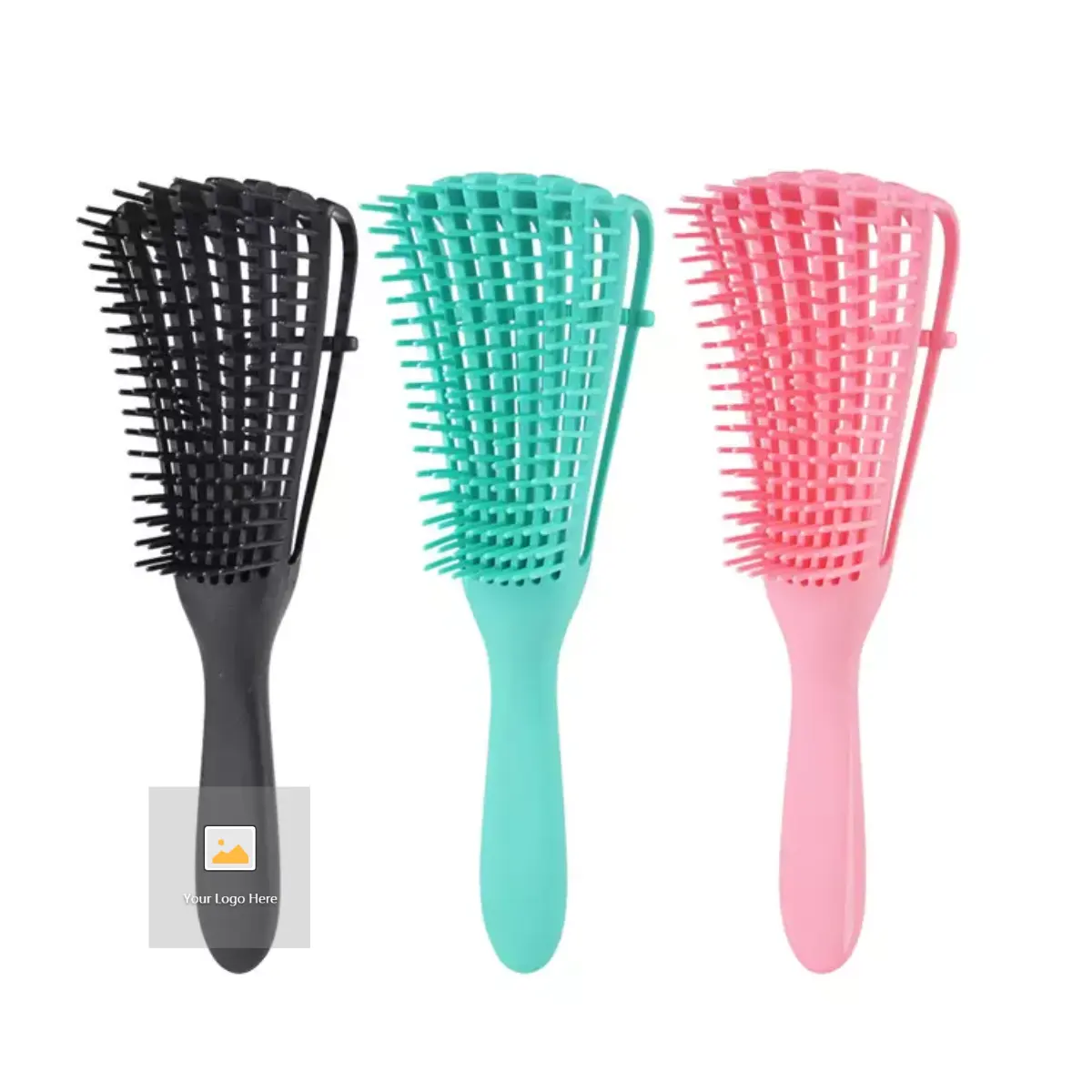 Factory Wholesale Detangling Hair Brush Scalp Massage Comb Vented Hairbrush eight row Ribs Modeling detangling brush