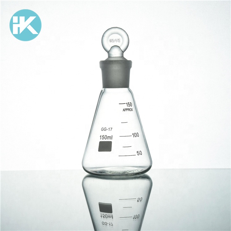 Huke Индивидуальные 150 мл конической лаборатории erlenmeyer колбы лабораторные со стандартным стекло пробка