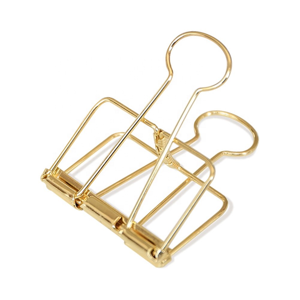 51mm wholesale gold hollow binder clips in Stock