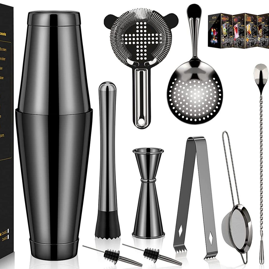 Stainless Steel Pot Professional Cocktail Bartending Apparatus Perfect Bar Set Bartender Kit Set Shaker Cup Complete Set