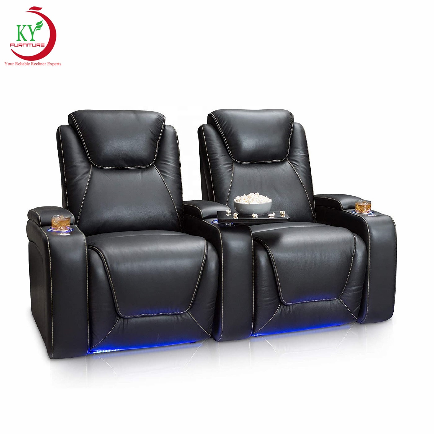 JKY мебель современный коммерческий VIP кинотеатр кожаный домашний кинотеатр Loveseat Электрический кресло из синтетической кожи на выбор