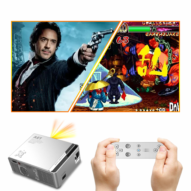 Home Theater with 1080P LCD Projector 220 ansi lumens led projector retro gaming Projector