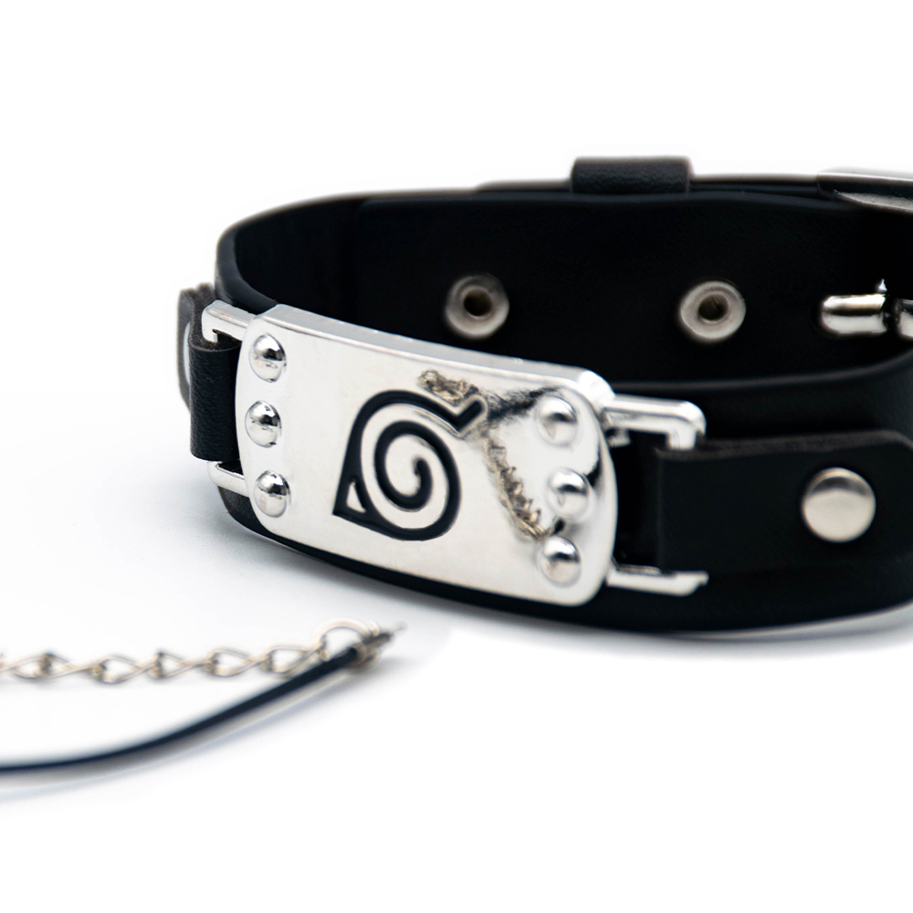 Hot Anime Naruto Knoha Leather Bracelet Peripheral Derivative products