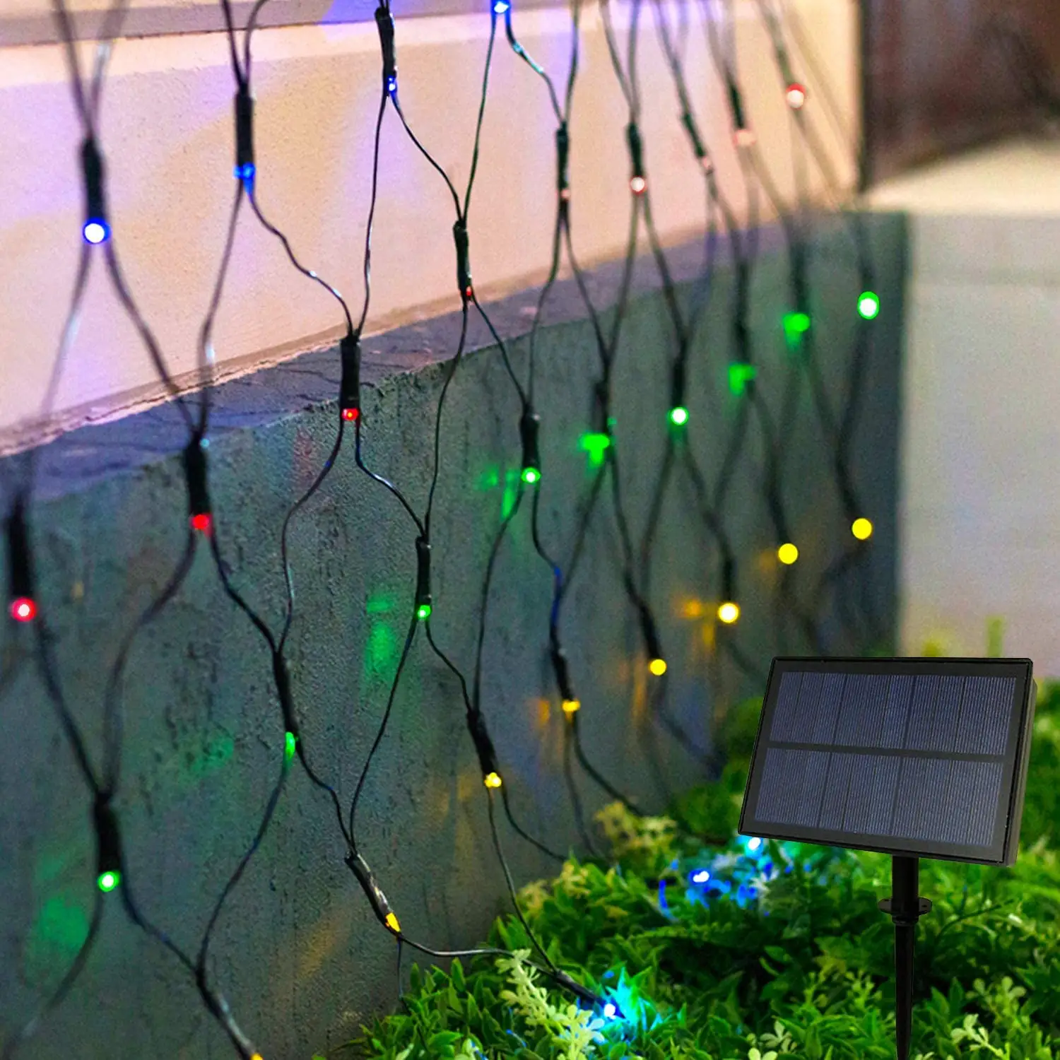 320 LED Solar Net Lights 9.8ft x 6.6ft Solar Mesh Lights with Remote 8 Modes Waterproof Net Christmas Lights