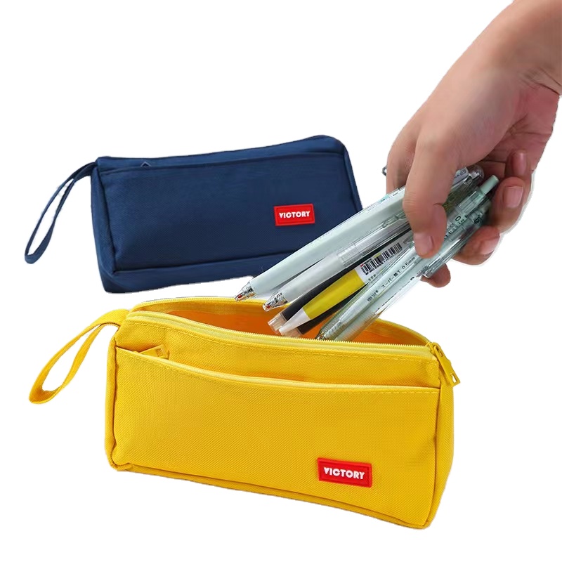 Big CapacityCheap Promotion Pencil Case with handle creative and multifunctional double-layer pencil bag