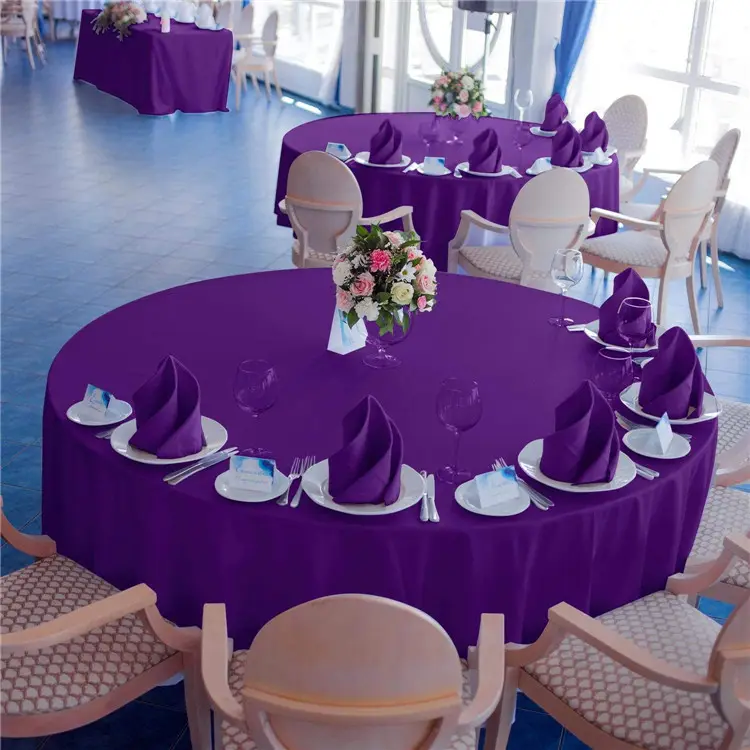 Napkin Linen Luxury Hotel Decorative Purple Table Napkin Hemstitch Dinnerware Table Napkin Linen