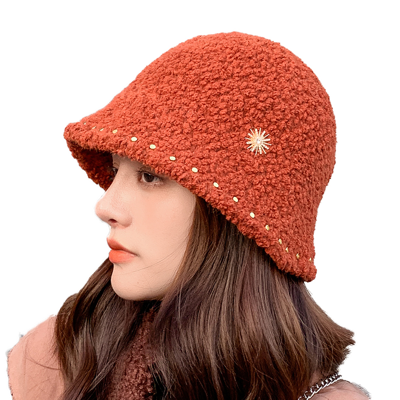 Nail diamond sun standard grain velvet comfortable and fashionable fisherman bucket hats