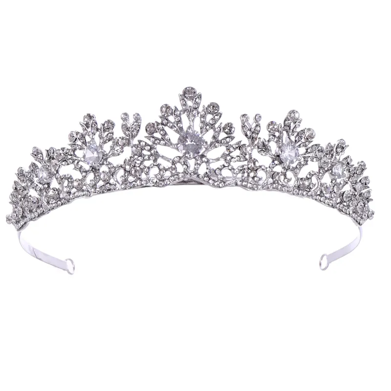 Luxury Rhinestone Crystal Headpiece Wedding Crown Bridal Hair Accessories White Diadem Princess Bridal Crown Tiara 3 Pcs