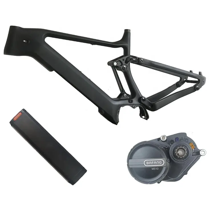 Joyebikes BAFANAG M510 M600 full suspension carbon fiber electric bike frame bicycle frame with bafang motor set