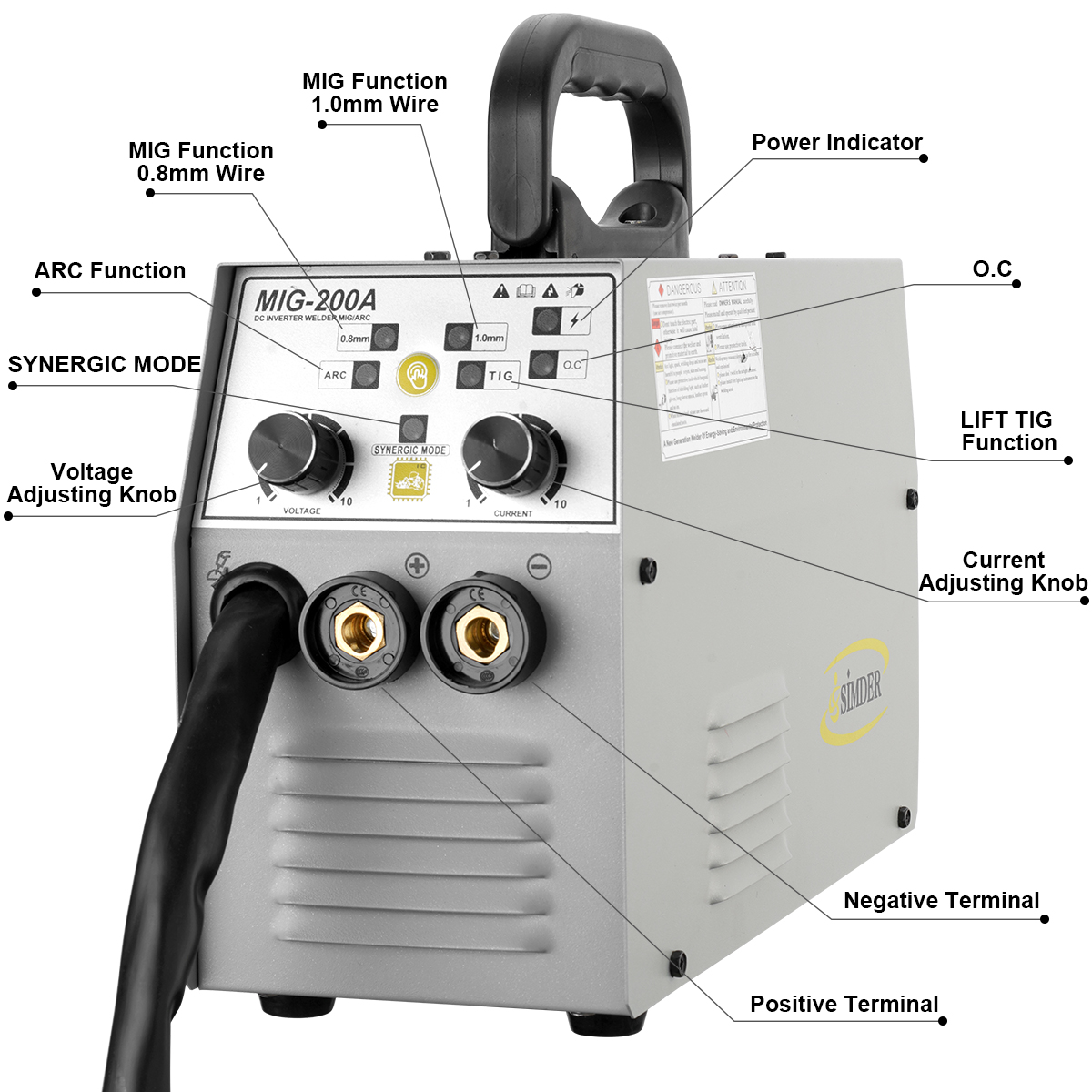 Easy Weld 120 A IGBT CO2 NO GAS Inverter Welding Machine 3 IN 1 MMA TIG MIG NO Gas Welders