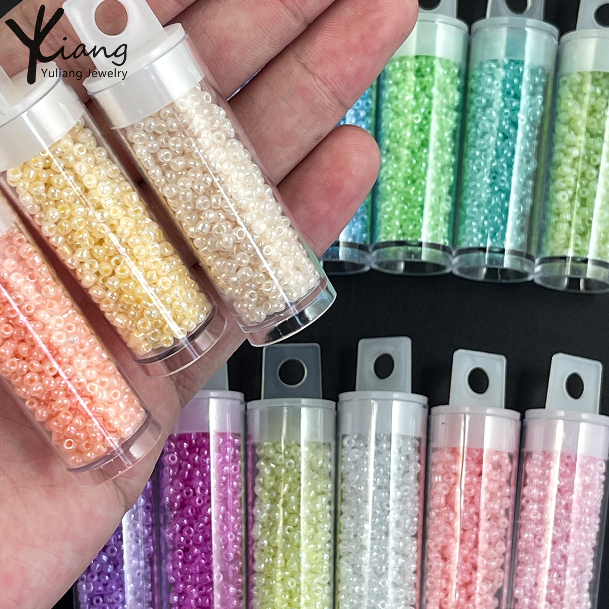 Wholesale 2mm cream seed beads at original price, used for DIY jewelry necklace jewelry making materials