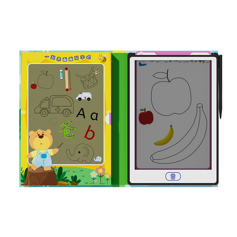 Custom early learning tools Erasable Doodle Tracing Book Toy with Lcd writing Tablet with 20 Templates for kids Drawing Board