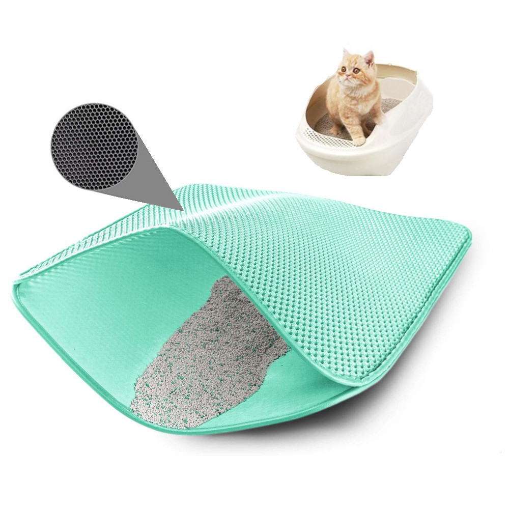 Waterproof Easy Clean Double Layer Honeycomb Design Washable EVA Pet Cat Litter Trapper Mat