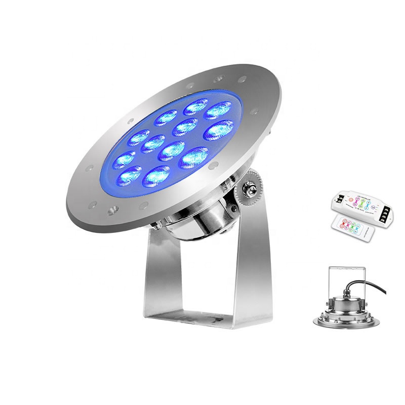 IP68 Водонепроницаемая светодиодная подводная лампа RGB с внешним управлением для бассейна 9 Вт SS316L 24 В постоянного тока, лампа для бассейна