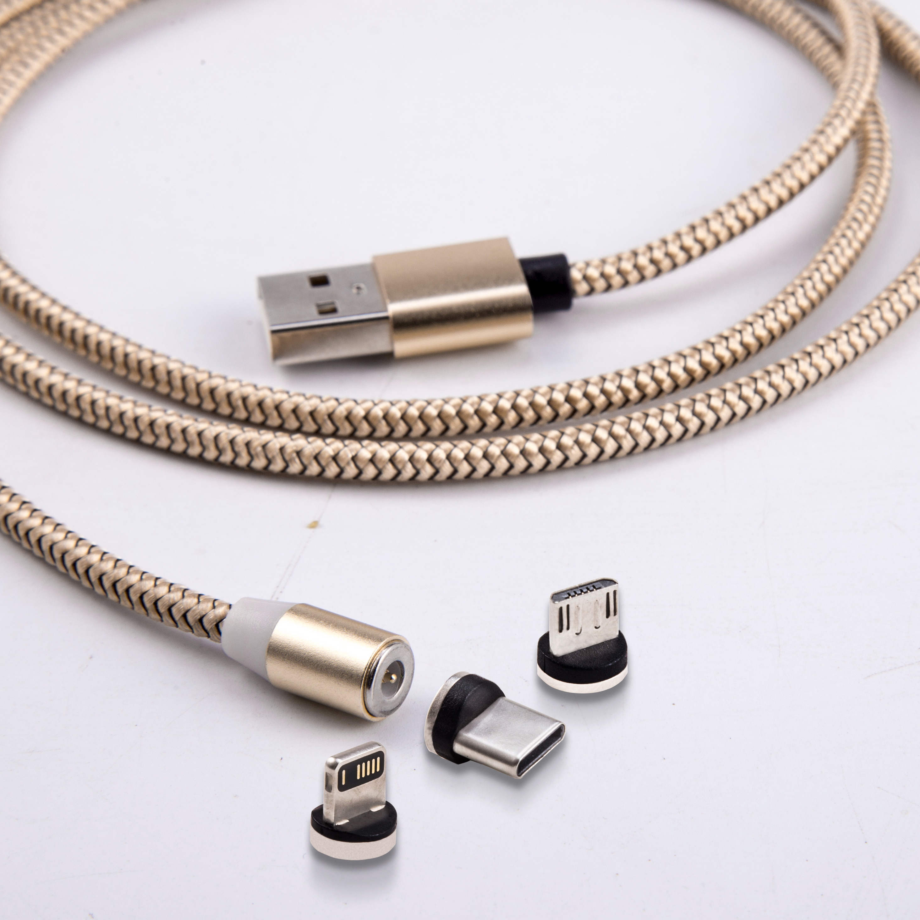 3 в 1 Магнитные светодиодные магнитные Ladekabel 1 м зарядные кабели 3 в 1 для iPad Samsung iPhone Huawei