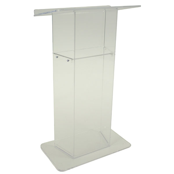 floor standing transparent acrylic speaker stand plastic church podium rostrum