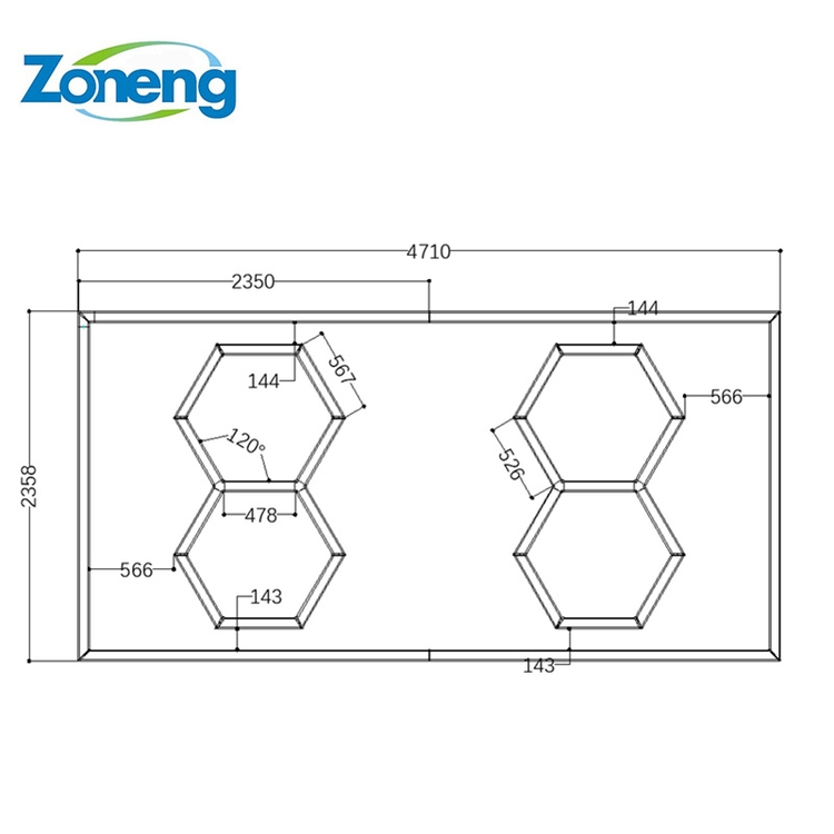 Factory Wholesale Hexagonal LED Garage Garage Led Lighting Ceiling Hexagonal Light