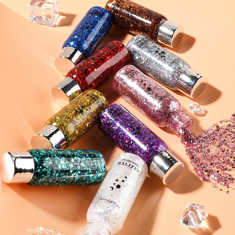 Body Glitter Gel Face Makeup Long Lasting Mermaid Sequins Eye Hair Glitter Party Carnival Music Festival Glitter