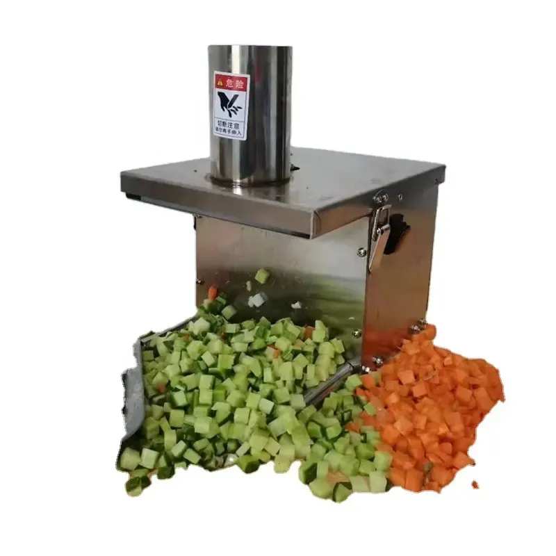 Электрическая машина для кубиков 220 В, коммерческий автоматический инструмент для резки кубиков из нержавеющей стали для моркови, картофеля, лука, овощей