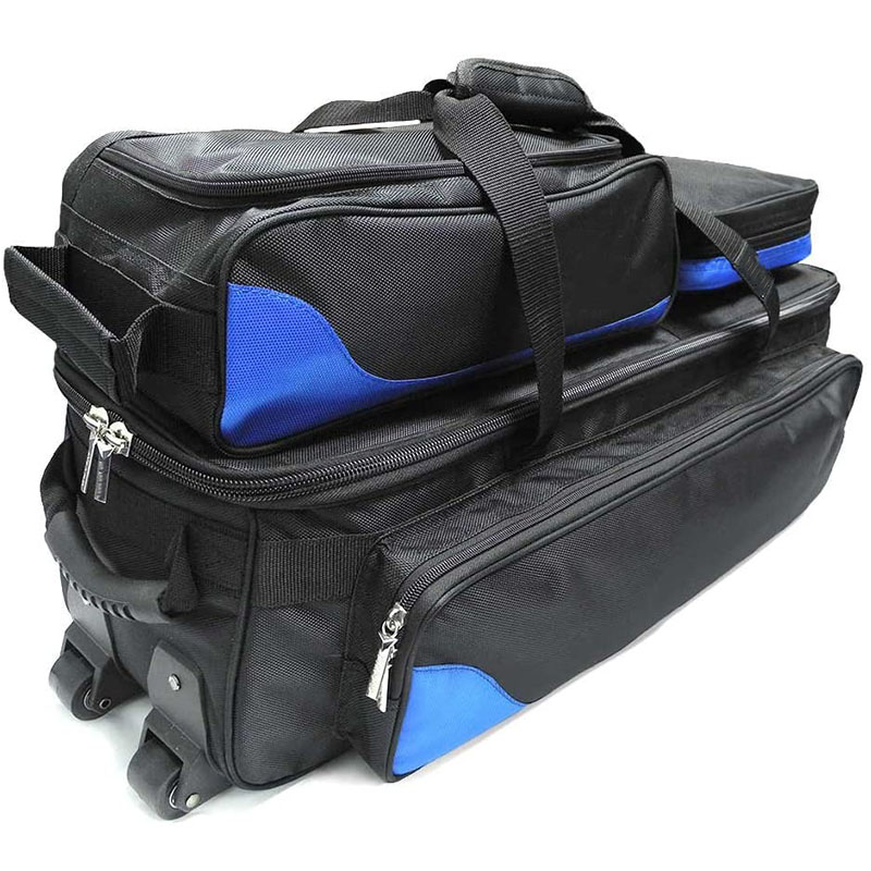 Custom Heavy Duty Professional Wheeled Triple Bowling Bag