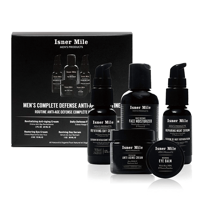 Private Label Face Moisturizer Anti Aging Cream Eye Balm Serum Men Grooming Kit