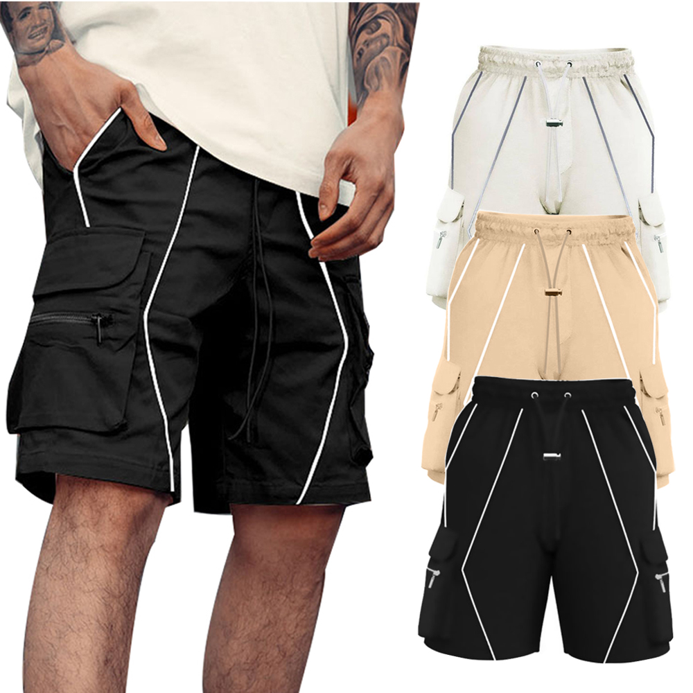 Men's Shorts Pants Summer High Waist Workout Streetwear Athletic Gym Jogger Track Utility Cargo Shorts For Man Clothing RS00823