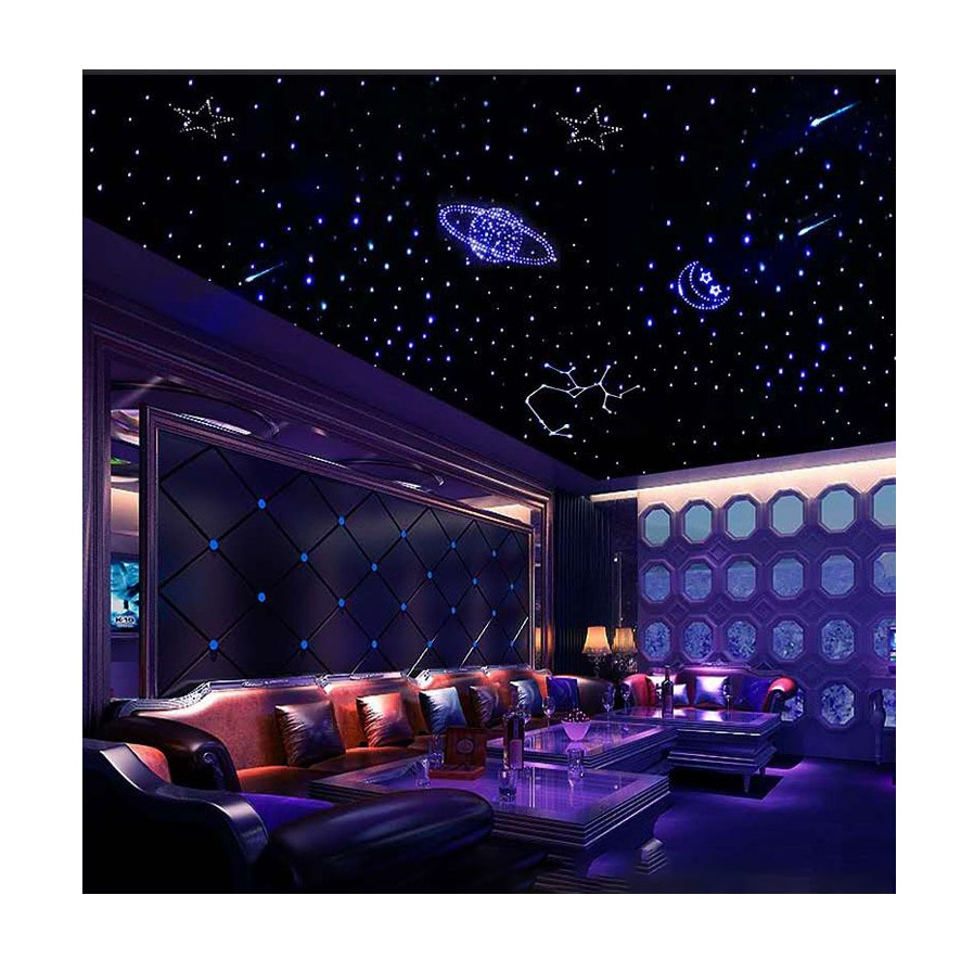 Night Sky Colored Ceiling Lights Fiber Optic Star Ceiling Panels