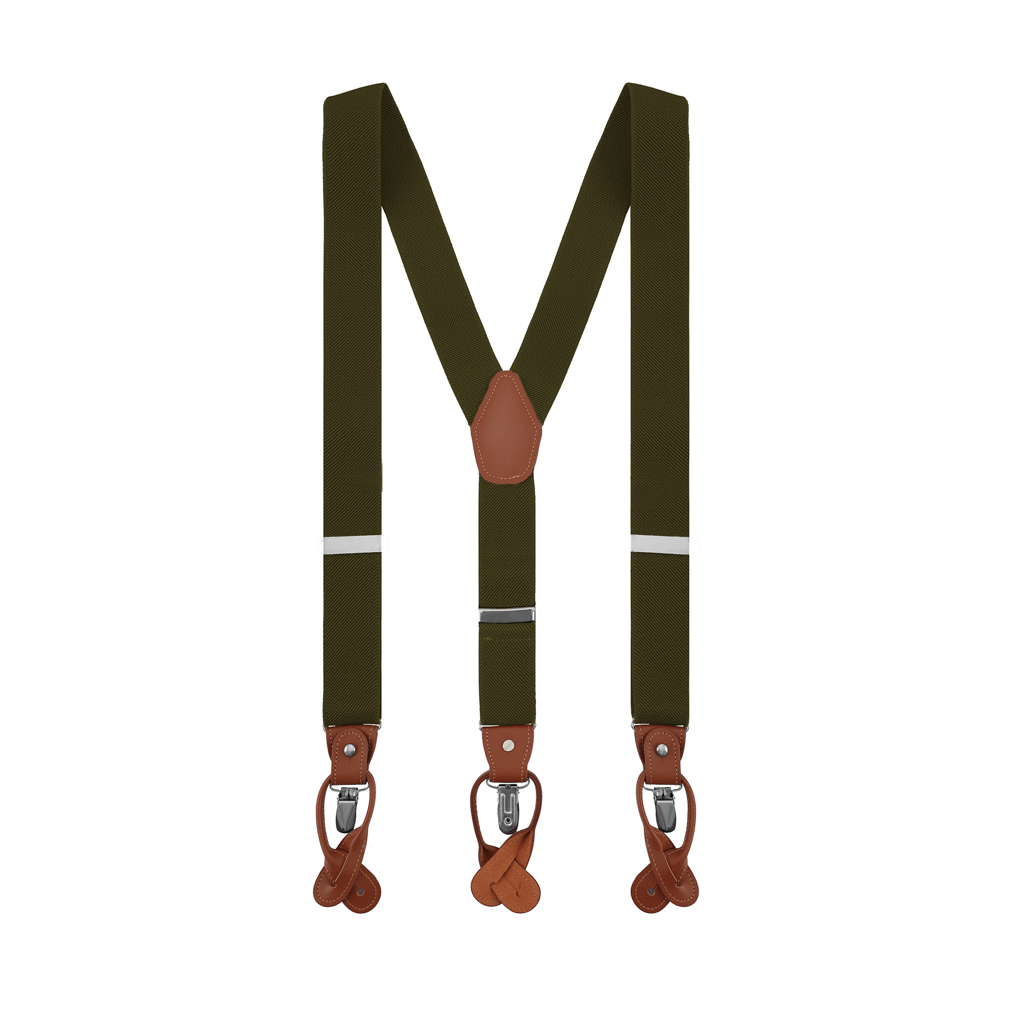 Box Packed Elastic Suspender Braces Convertible Interchangeable Leather End and Trap 35MM
