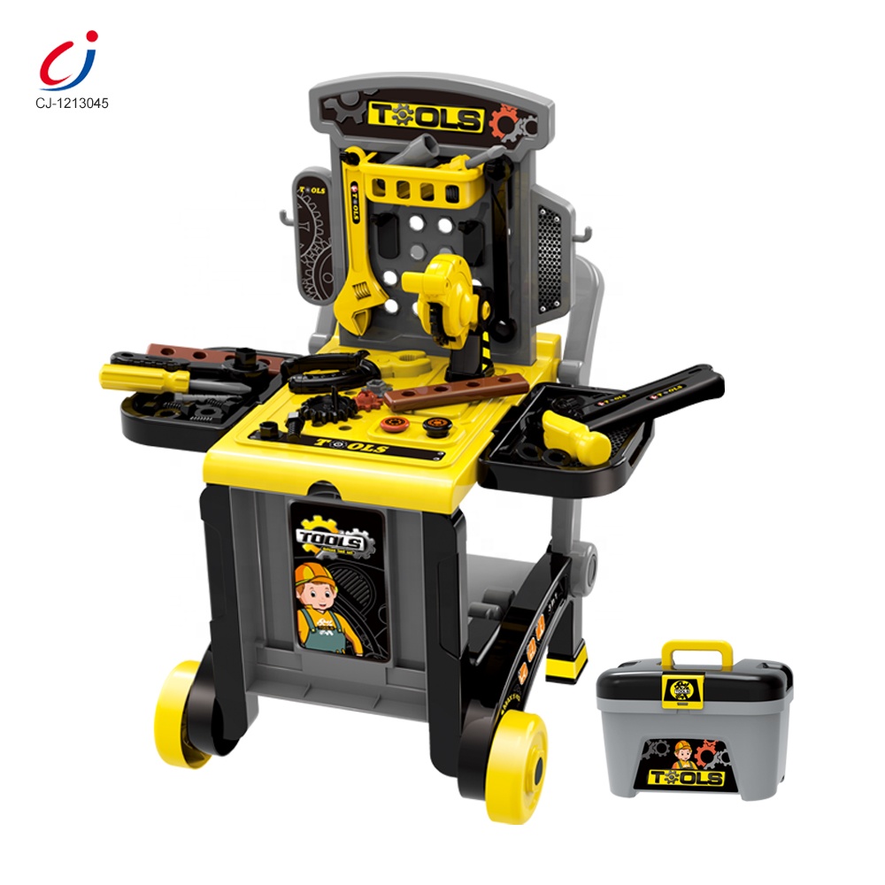 Brinquedos direto da china juguetes educational toys indoor role pretend play tooling trolley tool box boys tools play set toys