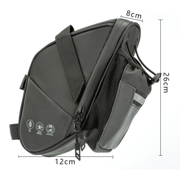 Waterproof Bicycle Store Bike Saddle Bag 1.5L Reflective Bike Bags Under Seat with Water Bottle Pocket