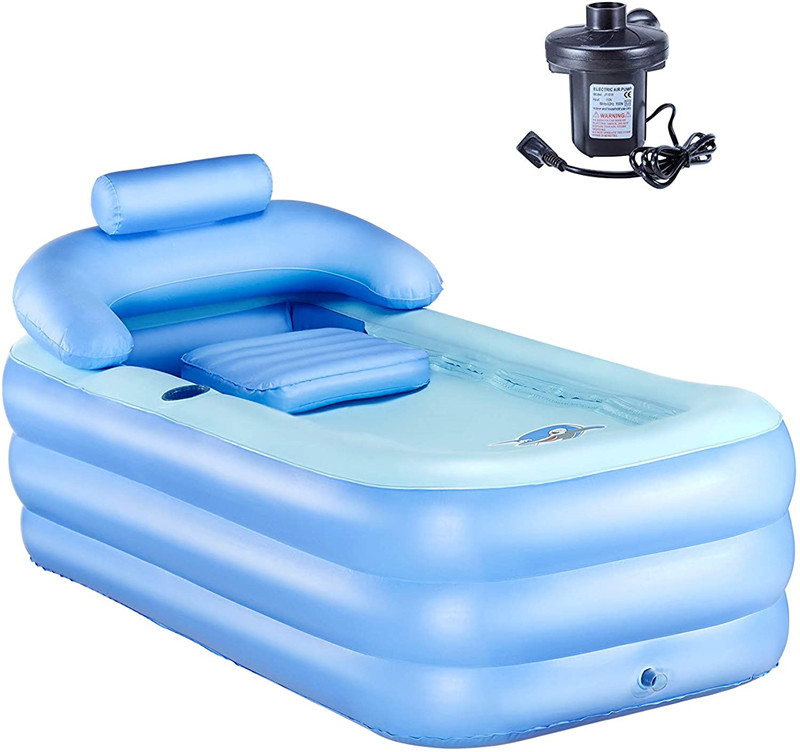 Inflatable Adult Bath Tub, Free-Standing Blow Up Bathtub with Foldable Portable Feature for Adult