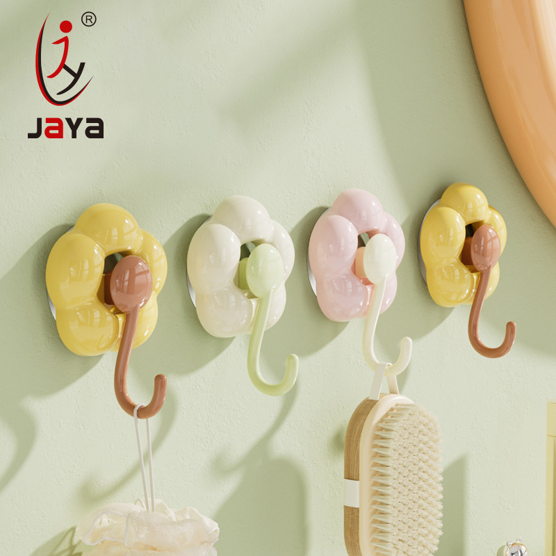 JAYA Sunflower Suction Cup Hooks No Punch No Trace Suckers Hooks For Kitchen Living Room Bathroom Powerful Sticky Hooks