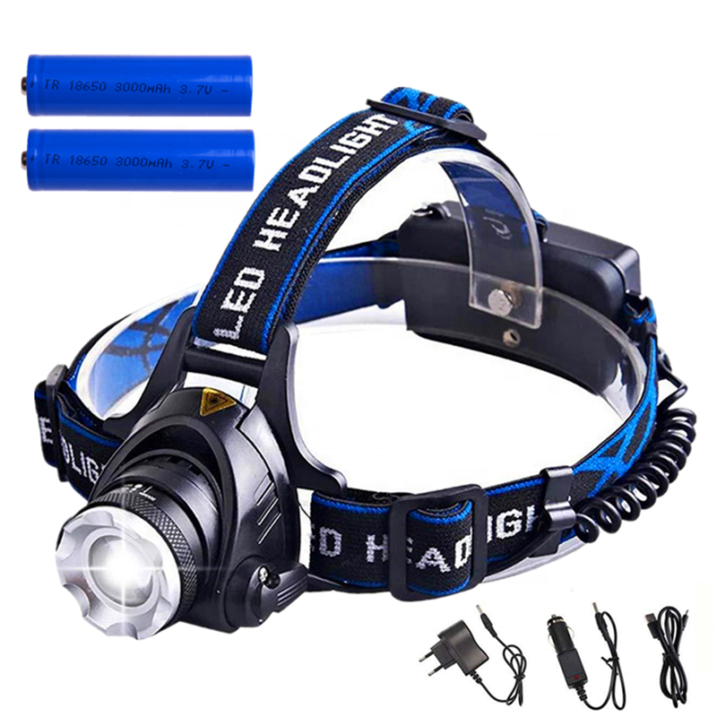 High Lumen USB Rechargeable Red Safety Back Light Headlamp with led T6 Head Lights 18650 Lithium Head Lamps