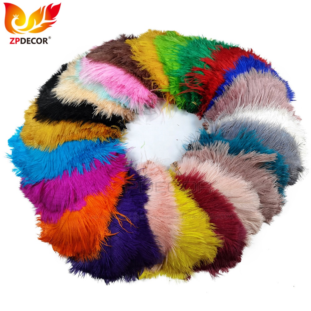 ZPDECOR Wholesale Stock Size 20-25 cm Mix Colors Ostrich Feathers for Fashion Jewelry Design