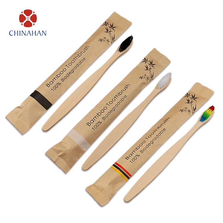 good quality eco friendly toothbrush disposable packing colorful soft bamboo toothbrush for adults