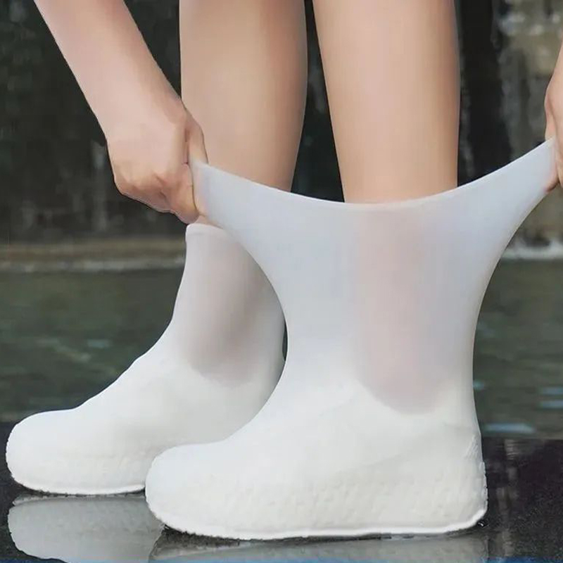 Silicone WaterProof Shoe Covers Lip-resistant Rubber Rain Boot Rain Gear Overshoes Accessories for Outdoor Rainy Day