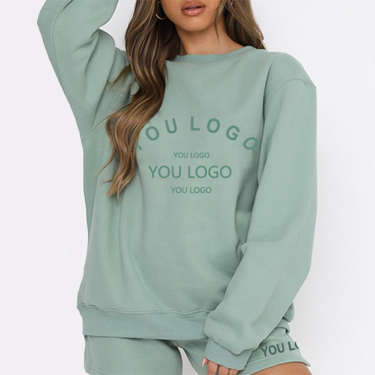 Sudadera Algodon Deportiva; Сезон весна-осень с круглым вырезом пользовательские флисовой куртки женские пот люкс рубашка с изготовленным на заказ логосом пуловеры однотонные толстовки с капюшоном