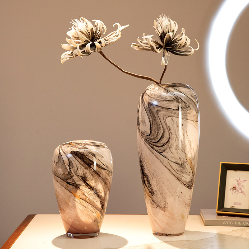 Creative Quicksand Ink Stone Texture Glass Vase Decoration Living Room Vase Glass Vase