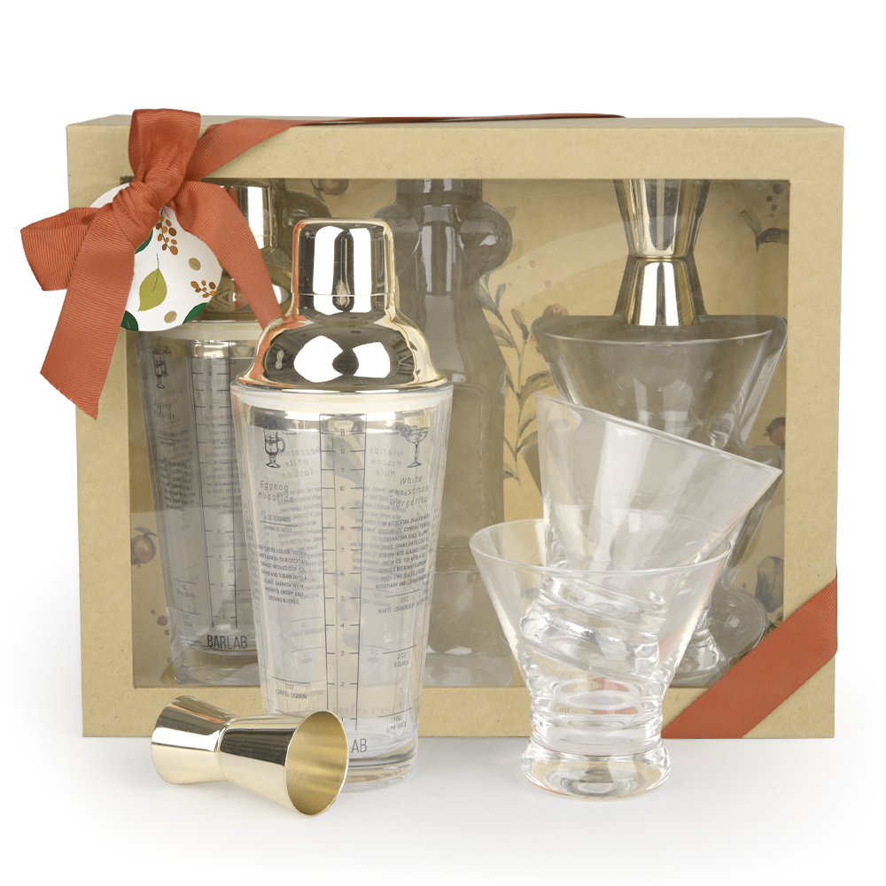 Hot Sell 4PCS Luxurious Drink Mixer Shaker Bottle Cocktail Kit Golden Glass Cocktail Shaker Bar Set With Jigger And Glass Cup