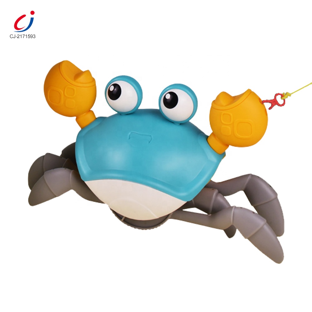Chengji bath swimming crab clockwork baby toys interactive crab crawling plastic escape wind up clockwork crab toy for baby