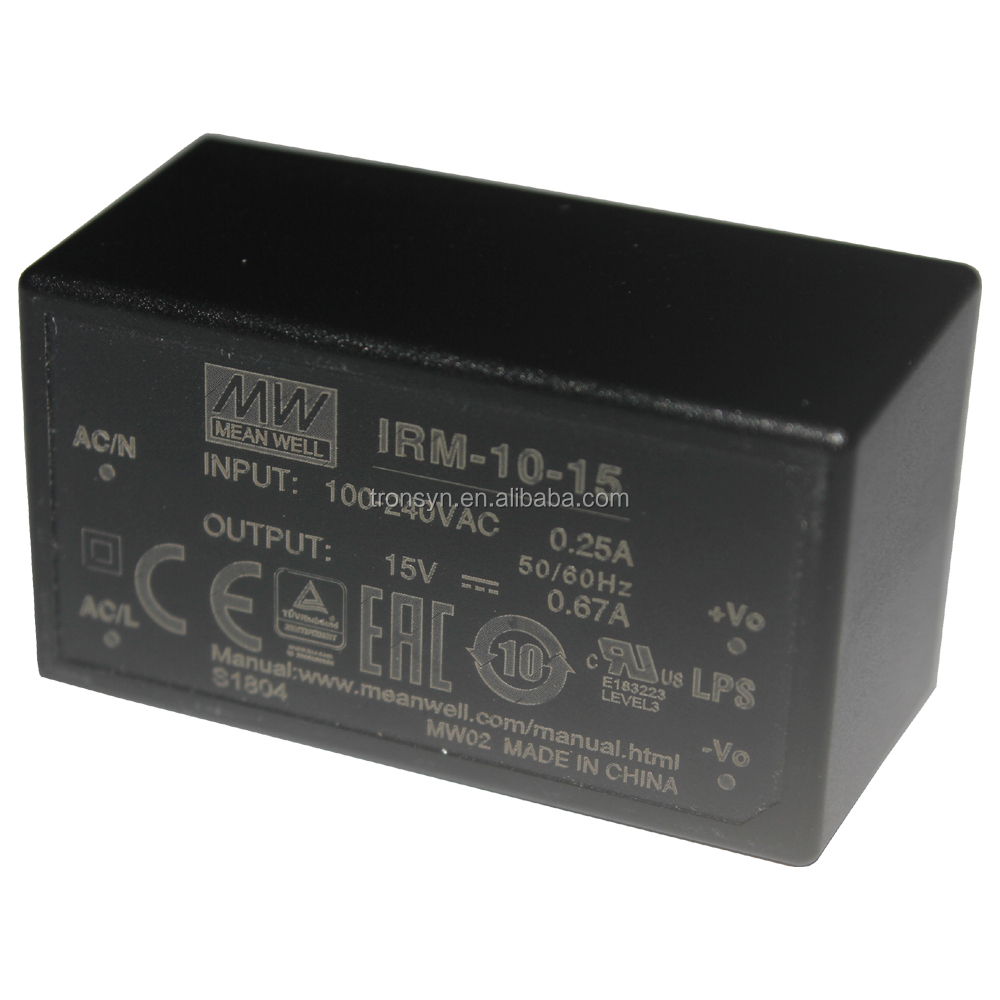 Meanwell IRM-10-15 10W 15V 0.67A AC DC печатного монтажа безвредный для окружающей среды генератор мощности модуля поддерживает механический, промышленного оборудования
