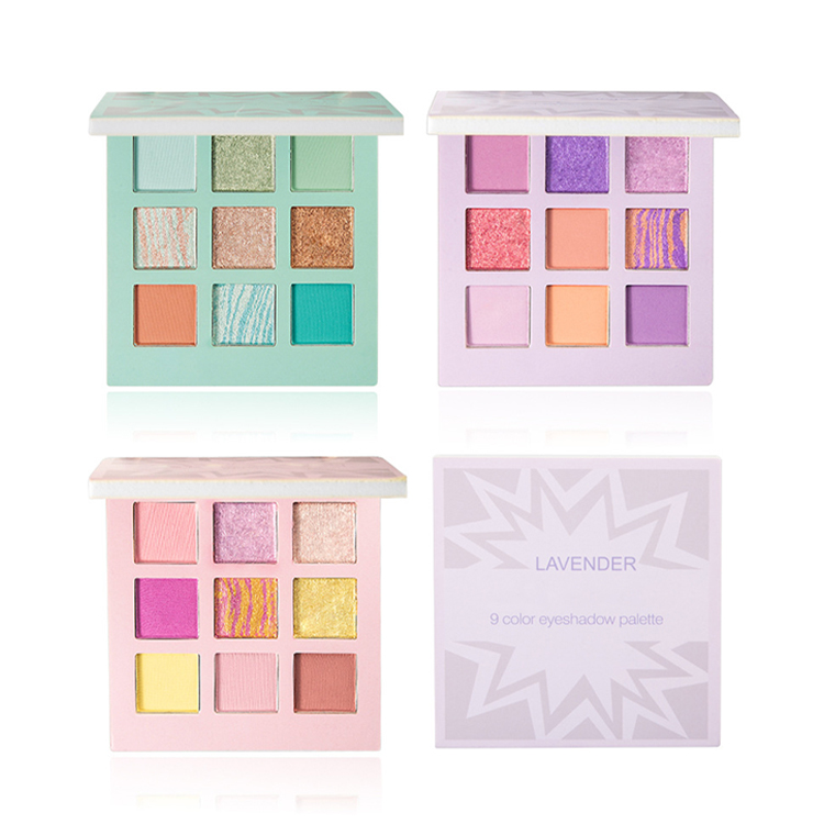 Amazon High Pigment Eye Shadow Pallet Matte Eyeshadow Palette Cosmetics Makeup 9 Colors Glitter Pink Eyeshadow Palette