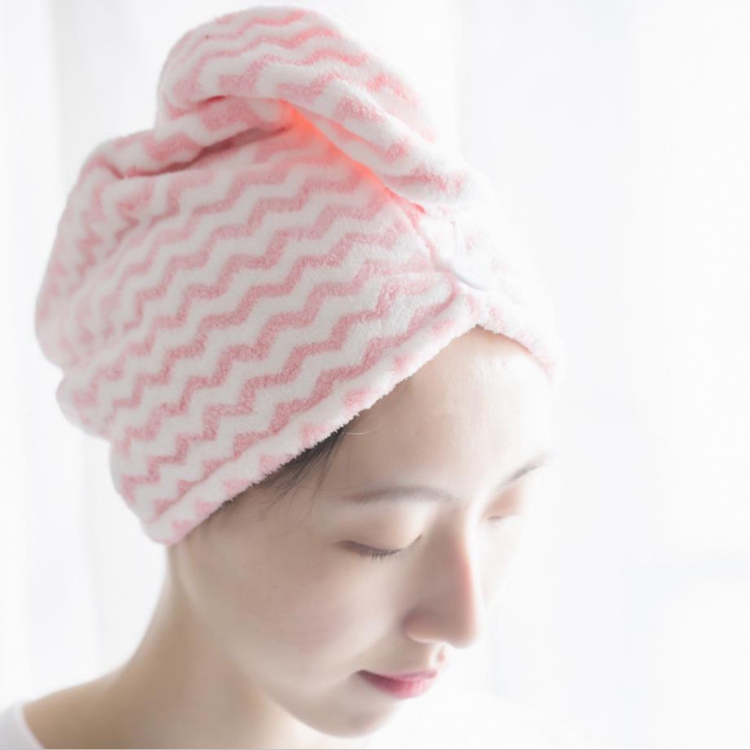 Wholesale quick dry hair towel wave pattern microfiber shower turban wrap