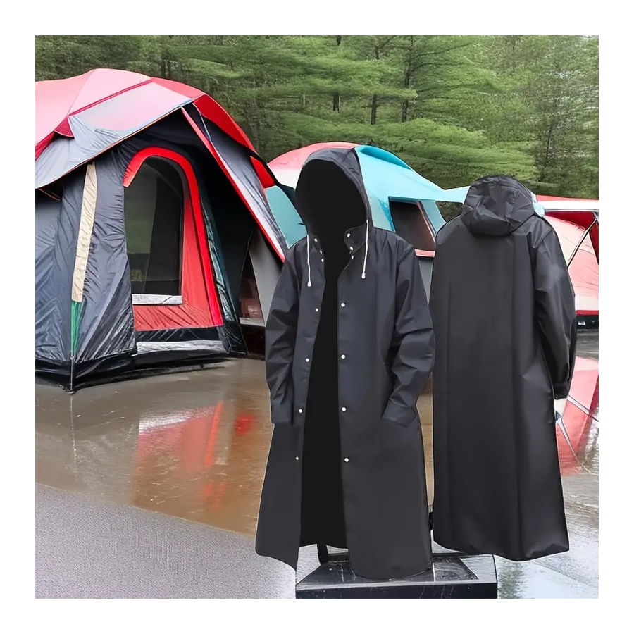 Custom Logo Outdoor Eva Rainwear Portable Rain Cover Reusable Rain Poncho Waterproof Rain Coat Raincoats For Camps