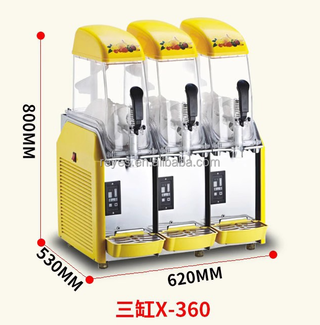 Reyes slush machine commercial ice slush machine cheap slush machine 12L x 3 Tank Stainless steel