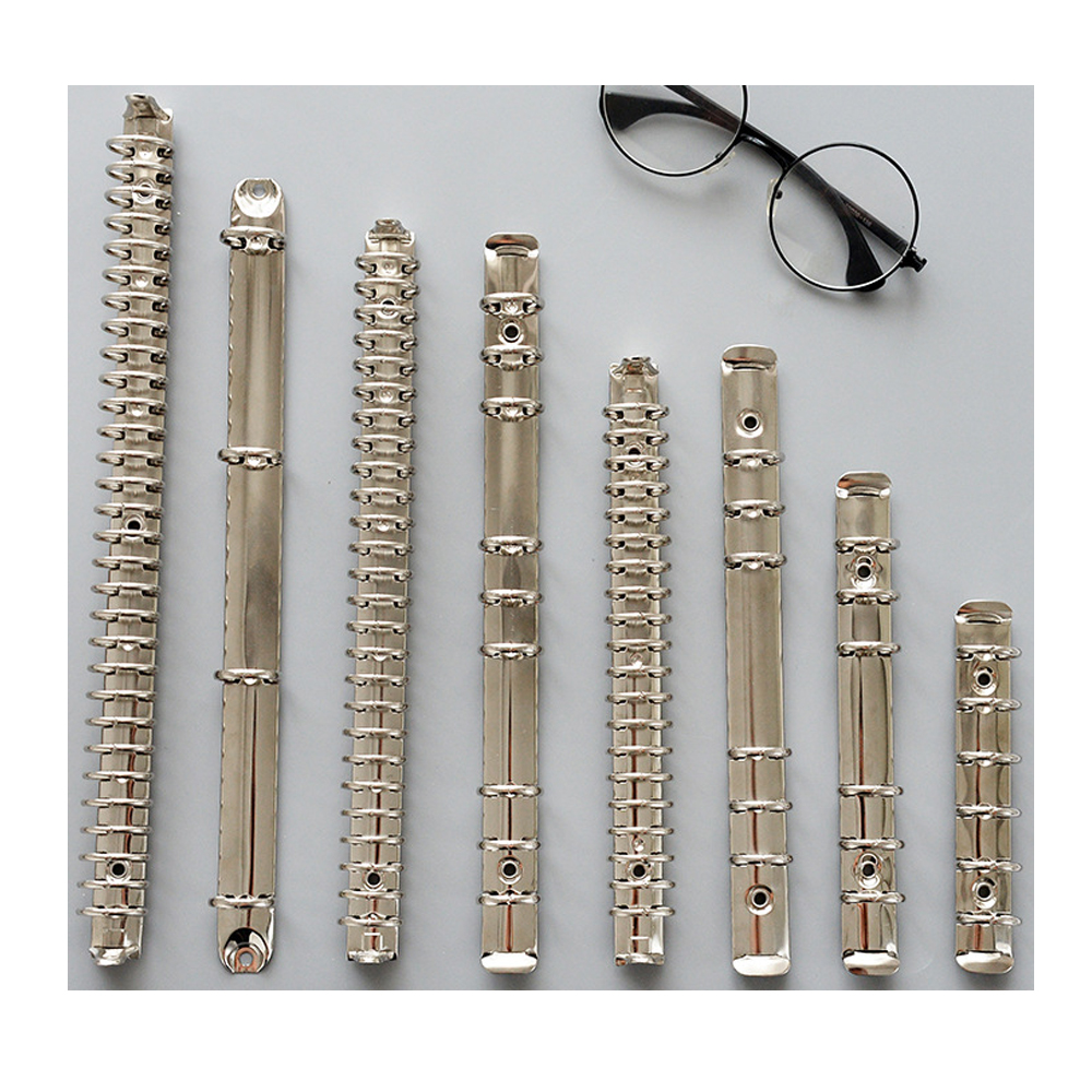 Wholesale Metal A5 A6 A7 Ring Binder 6-hole Clip Hand-Type Data Folder Sliding Clip Metal Clip Mechanism for Notebooks